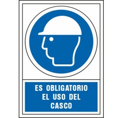 Pictograma syssa señal de obligacion es obligatorio el uso de casco en pvc 245x345 mm