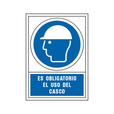 Pictograma syssa señal de obligacion es obligatorio el uso de casco en pvc 245x345 mm