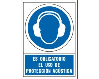 Pictograma syssa señal de obligacion es obligatorio el uso de proteccion acustica en pvc 245x345 mm