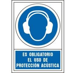 Pictograma syssa señal de obligacion es obligatorio el uso de proteccion acustica en pvc 245x345 mm