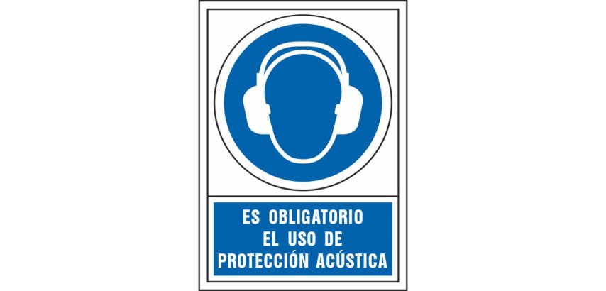 Pictograma syssa señal de obligacion es obligatorio el uso de proteccion acustica en pvc 245x345 mm
