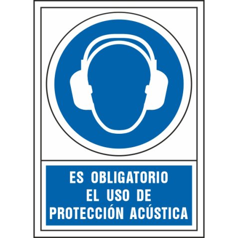 Pictograma syssa señal de obligacion es obligatorio el uso de proteccion acustica en pvc 245x345 mm