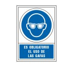 Pictograma syssa señal de obligacion es obligatorio el uso de las gafas en pvc 245x345 mm