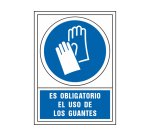 Pictograma syssa señal de obligacion es obligatorio el uso de los guantes en pvc 245x345 mm