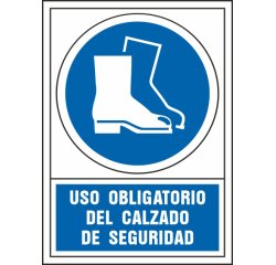 Pictograma syssa señal de obligacion uso obligatorio del calzado de seguridad en pvc 245x345 mm