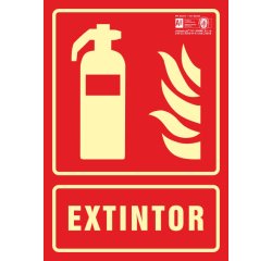 Pictograma syssa señal de extintor en pvc fotoluminiscente 210x297 mm