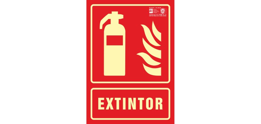Pictograma syssa señal de extintor en pvc fotoluminiscente 210x297 mm