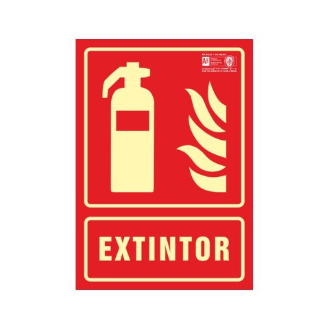 Pictograma syssa señal de extintor en pvc fotoluminiscente 210x297 mm