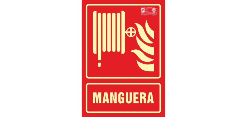 Pictograma syssa señal de manguera en pvc fotoluminiscente 210x297 mm