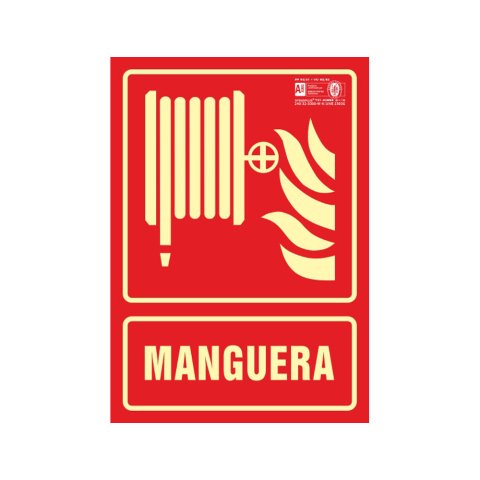 Pictograma syssa señal de manguera en pvc fotoluminiscente 210x297 mm