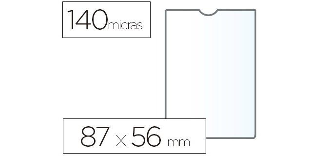 Funda portadocumento esselte plastico transparente 140 micras tamaño 87x56 mm