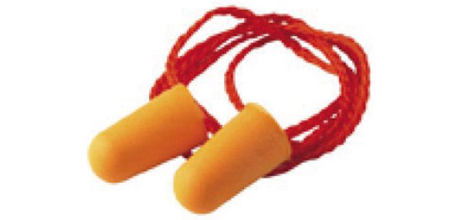 Tapones reutilizables de silicona con cordon textil punta rigida para insercion precisa pack de 100 pares