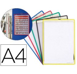 Funda para colgar djois din a4 anilla metalica ideal para pizarras de corcho pack de 5 unidades colores surtidos