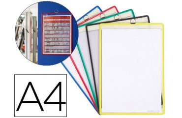 Funda para colgar djois din a4 anilla metalica ideal para pizarras de corcho pack de 5 unidades colores surtidos