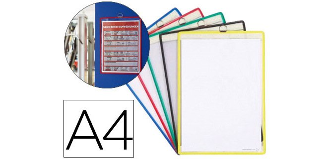 Funda para colgar djois din a4 anilla metalica ideal para pizarras de corcho pack de 5 unidades colores surtidos