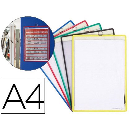Funda para colgar djois din a4 anilla metalica ideal para pizarras de corcho pack de 5 unidades colores surtidos