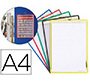 Funda para colgar djois din a4 anilla metalica ideal para pizarras de corcho pack de 5 unidades colores surtidos