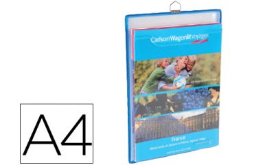 Funda para colgar djois din a4 anilla metalica formato vertical pack de 5 5 unidades color azul