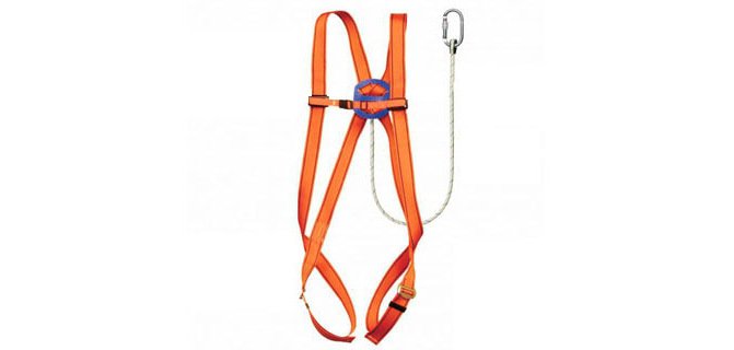 Arnes Faru protección anticaídas básico con cuerda incorporada de 1 m de largo