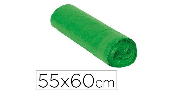 Bolsas de basura Verdes con Autocierre 30 micras 23L - Rollo de 15 bolsas