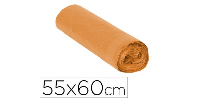 Bolsas de basura Naranja con Autocierre 30 micras 23L - Rollo de 15 bolsas