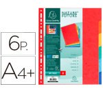 Separadores Exacompta Nature Future cartulina lustrada 225 grs 6 posiciones - A4 maxi