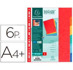 Separadores Exacompta Nature Future cartulina lustrada 225 grs 6 posiciones - A4 maxi