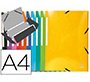 Carpeta exacompta gomas carton simil-prespan tres solapas din a4+ colores surtidos