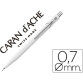 Portaminas caran d'ache 844 0,7mm cuerpo blanco adornos cromados