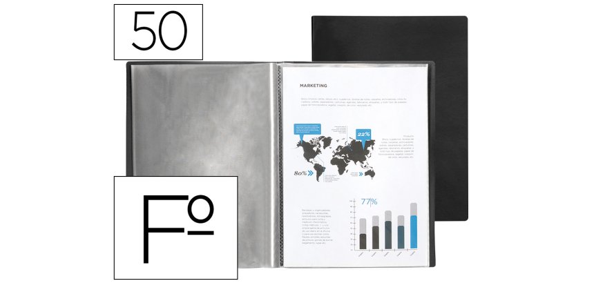 Carpeta liderpapel escaparate fundas pvc folio negro
