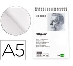 Bloc dibujo liderpapel esbozos espiral a5 148x210 mm 100 hojas 90 g sin recuadro