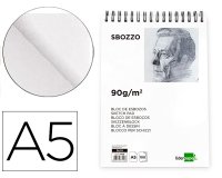 Bloc dibujo liderpapel esbozos espiral a5 148x210 mm 100 hojas 90gr/m2 sin recuadro