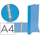 Carpeta de 4 anillas 25 mm mixtas liderpapel a4 carton forrado pvc azul