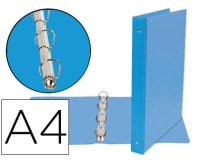 Carpeta de 4 anillas 25 mm mixtas liderpapel a4 carton forrado pvc azul