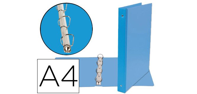 Carpeta de 4 anillas 25 mm mixtas liderpapel a4 carton forrado pvc azul