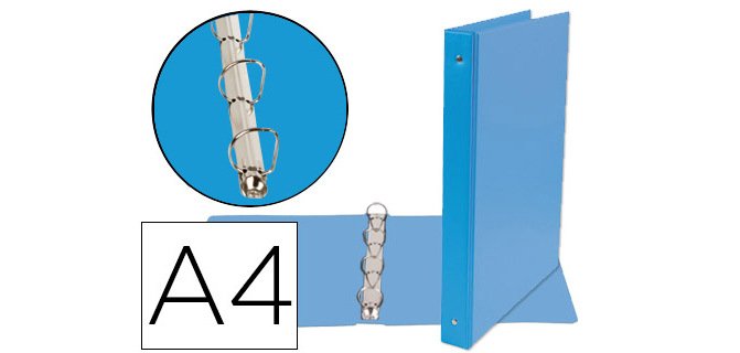 Carpeta de 4 anillas 25 mm mixtas liderpapel a4 carton forrado pvc azul