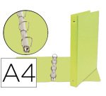 Carpeta de 4 anillas 25 mm mixtas liderpapel a4 carton forrado pvc verde