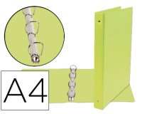 Carpeta de 4 anillas 25 mm mixtas liderpapel a4 carton forrado pvc verde