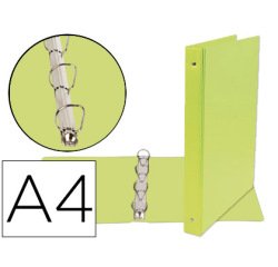 Carpeta de 4 anillas 25 mm mixtas liderpapel a4 carton forrado pvc verde