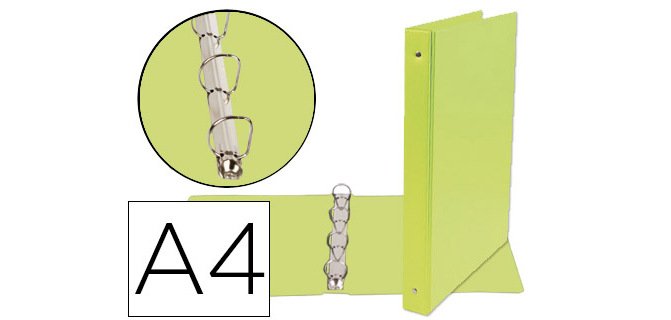 Carpeta de 4 anillas 25 mm mixtas liderpapel a4 carton forrado pvc verde