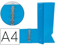 Carpeta de 4 anillas 40 mm mixtas liderpapel a4 carton forrado pvc azul