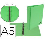 Carpeta de 4 anillas 25 mm redondas liderpapel a5 carton forrado pvc verde