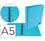 Carpeta de 4 anillas 25 mm redondas liderpapel a5 carton forrado pvc azul