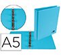 Carpeta de 4 anillas 25 mm redondas liderpapel a5 carton forrado pvc azul