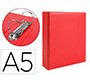 Carpeta de 2 anillas 40 mm redondas liderpapel a5 carton forrado pvc rojo