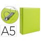 Carpeta de 2 anillas 40 mm redondas liderpapel a5 carton forrado pvc verde