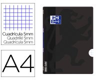 Libreta escolar oxford openflex tapa flexible optik paper 48 hojas din a4 cuadro 5 mm color negro