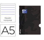 Libreta escolar oxford openflex tapa flexible optik paper 48 hojas din a5 rayado horizontal color negro