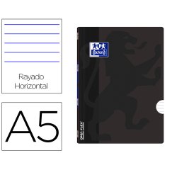 Libreta escolar oxford openflex tapa flexible optik paper 48 hojas din a5 rayado horizontal color negro