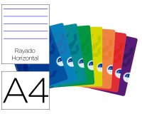Libreta escolar oxford openflex tapa flexible optik paper 48 hojas din a4 rayado horizontal colores surtidos
